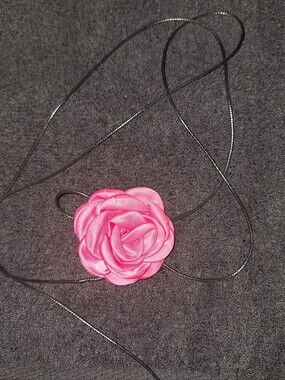 Pink Rose Wrap Choker Necklace
